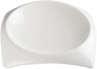 Winco WDP005-102, 6-3/4-Inch Dia 10 Oz Ardesia Carzola Porcelain Square Deep Bowl, Serving Salad Bowl, Fruit Platter, Dessert Plates, Bright White, 24-Piece/CS