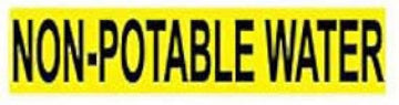 Pipe Marker - Pressure-Sensitive - Non-Potable Water, Pack Of 25, Yellow, For Pipe Over 1-1/8",7"W