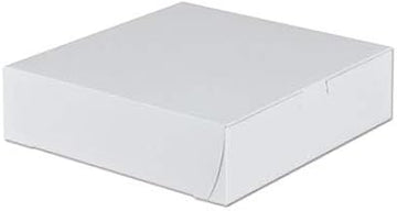 Tuck-Top Bakery Boxes, 9w x 9d x 2 1/2h, White