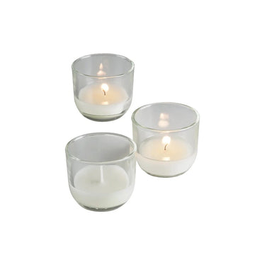 Sterno 40114 Wax Glass Candle, 1 7/8" High, White, 48/Case - Default Title