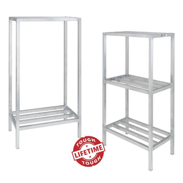 Channel Manufacturing Inc. Aluminum Shelving Unit, 64" High, Silver - 20" x 36"