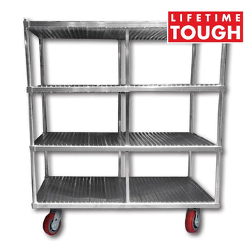 Channel Manufacturing Inc. FTDR-3 Aluminum Drying Rack, 120 Trays, Silver - 57"