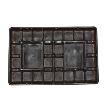 Simplex Candy Tray, 7 1/8" x 10 15/16", Brown, 250/Case - 26-Cavity