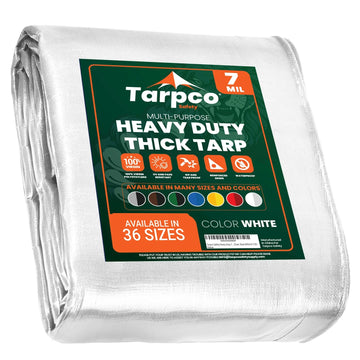Tarpco Safety TS-204 Poly Tarp, White - 100' x 100'