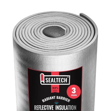 SEALTECH Aluminum Foil Insulation Roll, 8" x 50', Silver - 3 R-15