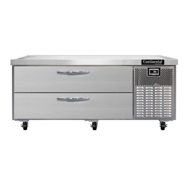 Continental Refrigerator Chef Base, 60" Wide, 115V - 1/6 Size Food Pans 1/6 Size Food Pans 12.7 cu. ft. Half Size Food Pans Half Size Food Pans