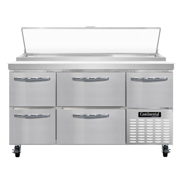 Continental Refrigerator PA60N Pizza Prep Table, 19 cu. ft., 115V - Default Title
