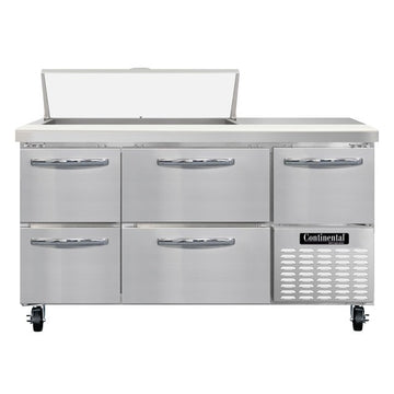 Continental Refrigerator RA60N-10 Sandwich Prep Table, 19 cu. ft., 115V - 2 Shelves