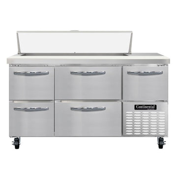 Continental Refrigerator RA60N-12 Sandwich Prep Table, 19 cu. ft., 115V - 2 Shelves