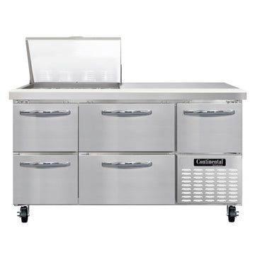 Continental Refrigerator RA60N-12M Sandwich Prep Table, 19 cu. ft., 115V - 2 Shelves