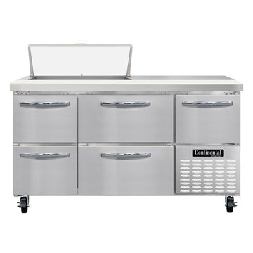 Continental Refrigerator RA60N-8 Sandwich Prep Table, 19 cu. ft., 115V - 2 Shelves