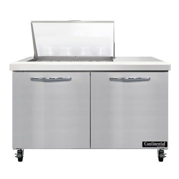 Continental Refrigerator SW48-N-12M Sandwich Prep Table, 13.4 cu. ft., 115V - 2 Door