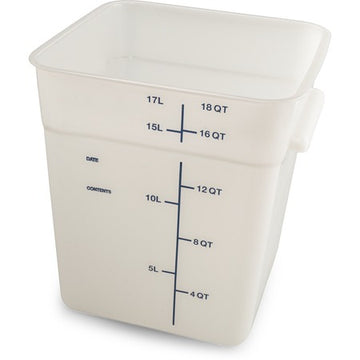 Carlisle Polyethylene Food Storage Container, White - 18 qt.