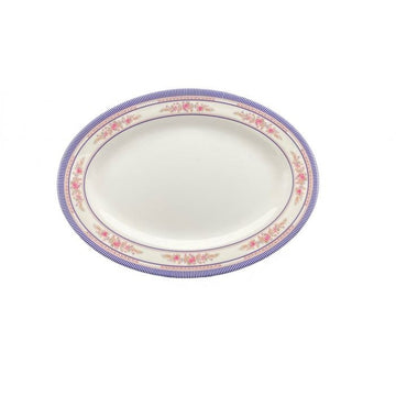Thunder Group 2014AR Rose Melamine Platter, 10" x 14", White, 12/Pack - Default Title