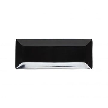 Thunder Group Classic Black Black Melamine Plate, 4" x 10 1/4", 12/Case - Black