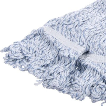 Carlisle Rayon Blend Wet Mop Head, 18" Long, Blue - 20 oz.