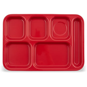 Carlisle Melamine Compartment Tray, 10" x 14" - Red