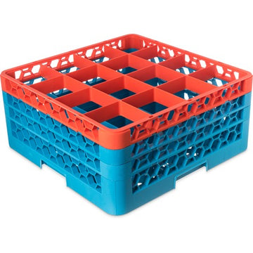 Carlisle RG16-3C412 OptiClean Polypropylene Glass Rack, Full Size, Orange - Default Title