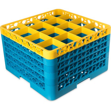 Carlisle RG16-5C411 OptiClean Polypropylene Glass Rack, Full Size, Yellow - Default Title