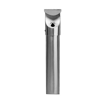 Commercial Zone 712529 Leafview Stainless Steel Cigarette Receptacle, 3 1/2" Diameter, Silver - Default Title