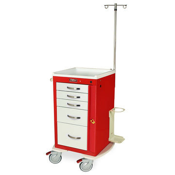 Harloff MPA1824B05+MD18-EMG Powder Coated Aluminum Medical Cart, 22" x 24 3/4" - Default Title