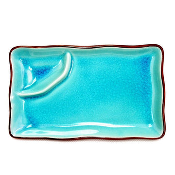 CAC China 666-77-BLU Japanese Style Stoneware Plate, 4" x 8", Blue, 24/Case - Default Title