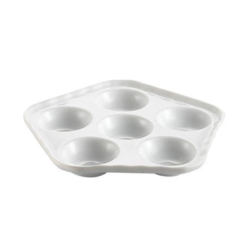 CAC China ESD-5 Porcelain Escargot Dish, 5 1/2" x 5 1/2", White, 36/Case - Default Title