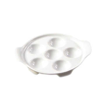 CAC China ESD-8 Escargot Dish, 7 1/4" x 8 1/2", White, 24/Case - Default Title