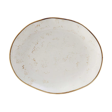 Tuxton TuxTrendz Artisan China Platter, 13 1/4" Long, 12/Case - Geode Agave