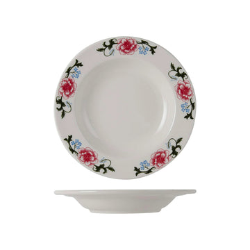 Tuxton LCD-111 Western Rose China Pasta Bowl, 18 oz., Multicolor, 12/Case - Default Title