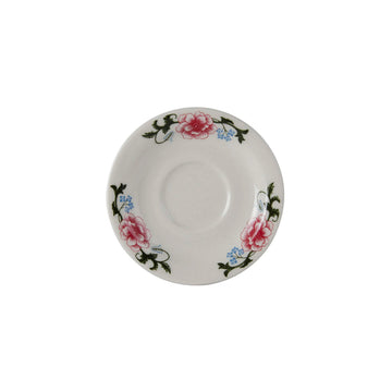 Tuxton LCE-054 Western Rose China Saucer, 5 1/2" Diameter, Multicolor, 36/Case - Default Title
