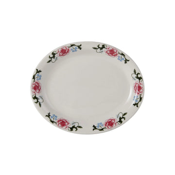 Tuxton LCH Western Rose China Platter, Multicolor - 9 3/4"