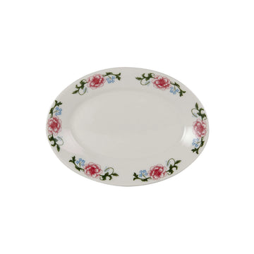 Tuxton LRH Western Rose China Platter, Multicolor - 9 3/8"