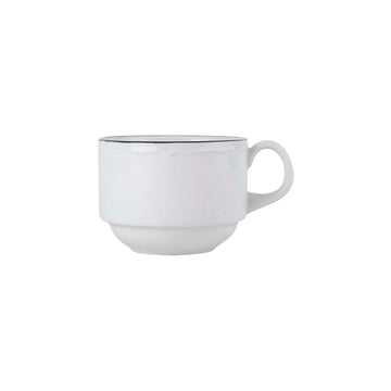 Tuxton Charleston China Cup, 8 oz., 36/Case - Blue Bright White White