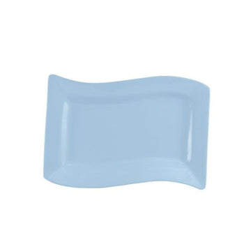 CAC China SOH-14-LBU Soho Colorful Stoneware Platter, 8 7/8" x 13 1/2", Blue, 12/Case - Default Title