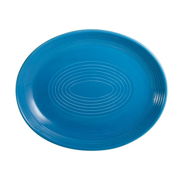 CAC China TG-14C-PCK Tango Colorful Porcelain Platter, 10 1/4" x 12 3/4", Blue, 12/Case - Default Title