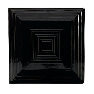 CAC China TG-SQ16-BLK Tango Colorful Porcelain Plate, 10" x 10", Black, 12/Case - Default Title