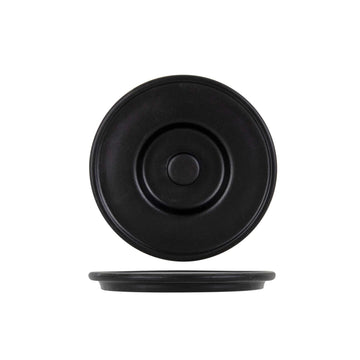 Tuxton TuxTrendz Zion China Server Lid, 6 5/8" Diameter, 12/Pack - Black
