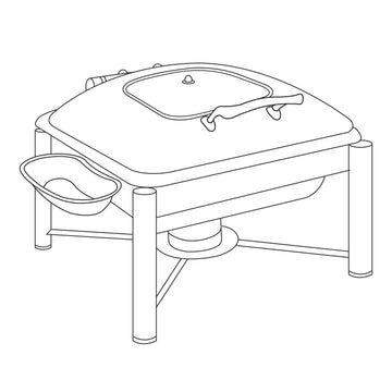 Eastern Tabletop Crown Stainless Steel Induction Chafer, 6 qt., Silver - 3934GPL
