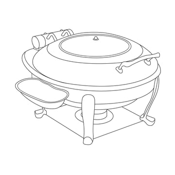 Eastern Tabletop Crown Stainless Steel Induction Chafer, 6 qt., Silver - 3938GS