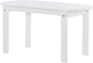 White Coffee Table with Solid Wood and Acacia Construction, Modern Design, Durable Finish, Suitable for Outdoor Living Spaces