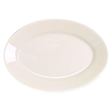 15200 Undecorated RE Oval 8 Platter - 36 / CS by Homer Laughlin – Large, China, White, Pack of 36, Model HL15200