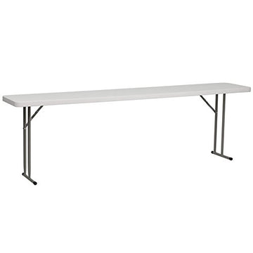 18'' x 96'' Plastic Folding Seminar Table - Training Table by Belnick – 18" x 96" x 29", Plastic, Granite White, Model ACCTP1896-BZP1
