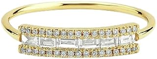 2ct Engagement Ring for Women Baguette Cut Moissanite Horizontal Channel Yellow Gold Plated