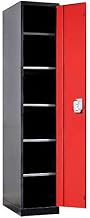 Fort Knox Locker - Full Height Door, 24" x 24" x 78", Black Body, Red Doors
