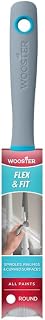 12-Pack of 1” Wooster 8712 Flex & Fit Soft Polyester Blend Round Paint Brush, Flexible Rubber Handle
