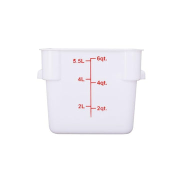 CAC Poly Square White Polypropylene Container FS3P-SQ6W 6 Quart by CAC China – Polycarbonate, Pack of 99