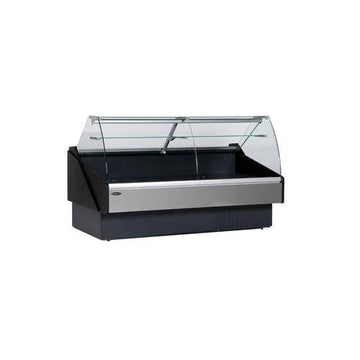 52-1/8" Curved Glass Refrigerated Fresh Meats and Deli Service Case by Hydra-Kool – Glass, Model KFM-CG-50-S