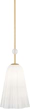 Hudson Valley Lighting Cambria Heights 19.5" Pendant | Aged Brass | Sfumato Glass with Gently Scalloped Edges | Contemporary 1-Light Pendant | Made of Steel and Glass | 10.25"D x 19.5"H | 7810-AGB