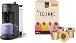 Keurig K-Mini Mate Plus Single-Serve Coffee Maker with 50 oz Reservoir, 3 Cup Sizes & Coffee Collective Variety Pack, 20 Count K-Cup Pods Bundle